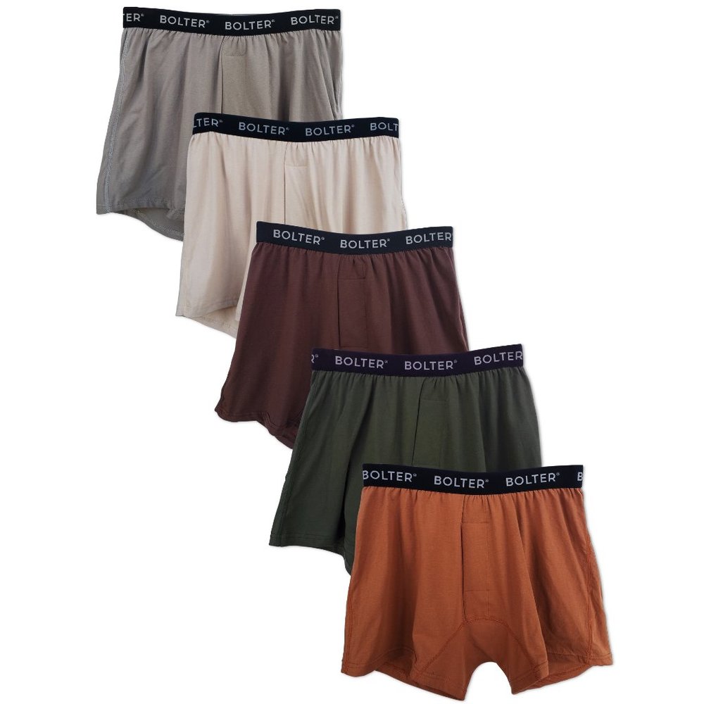 5-Pack Men's Cotton Stretch Boxers Shorts 8003 Earth New NWB